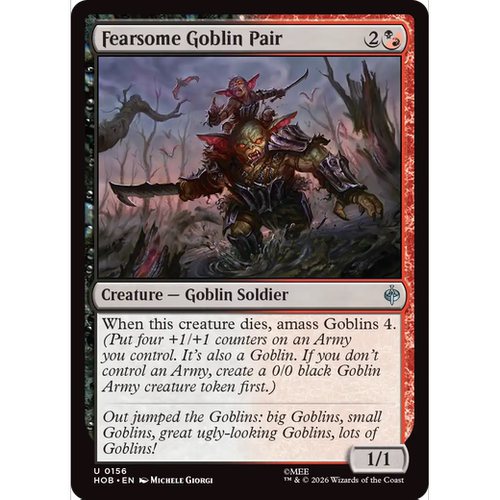 HOB 156 骇人半兽人组 Fearsome Goblin Pair 万智牌 闪 U