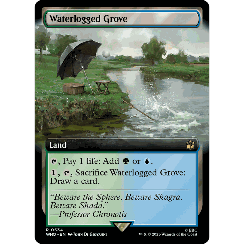 WHO 534/1125 漫水林地 Waterlogged Grove 万智牌 R 扩画 潮涌闪