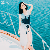 温泉款 显瘦遮肚超仙显腿长保守泳装 长裙 仙女范泳衣女新款 李小饭