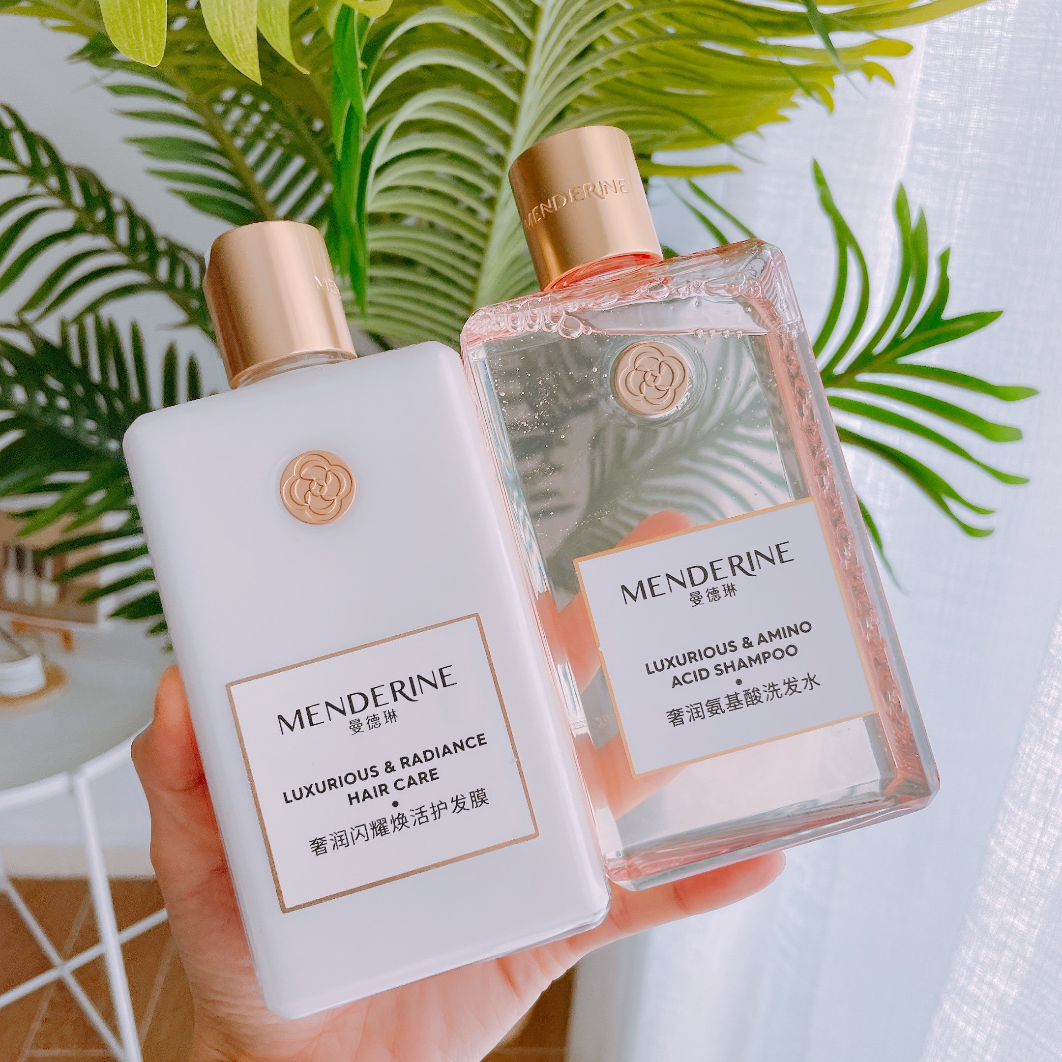曼德琳奢润玫瑰闪耀洗发水 曼德琳奢润氨基酸洗发水发膜洗护套装