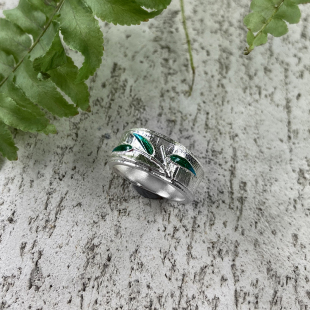 原创设计 身境饰物‖节‖竹节戒指 国风 高温珐琅 极简 足银