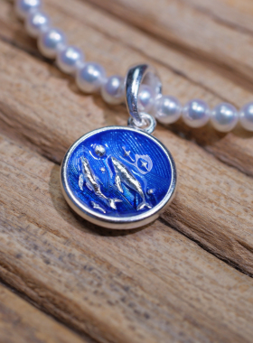 身境饰物‖山海游记·新‖鲸鱼吊坠/耳钩 纯银珐琅 雕刻风格 手工