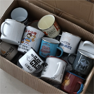 瑕疵处理 搪瓷杯茶咖啡杯喝水杯子家用户外马克杯J32 复古怀旧老式