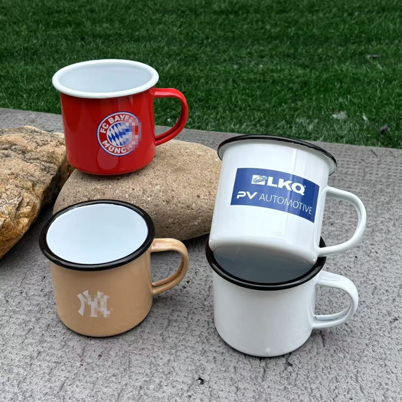 小号马克杯复古怀旧老式搪瓷杯茶咖啡杯防摔仿陶瓷喝水杯子家用