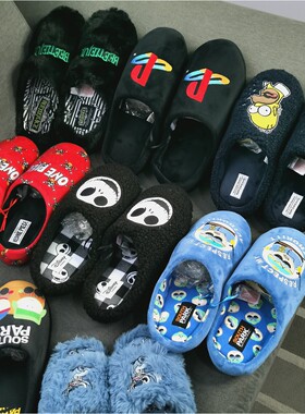 原单动漫主题高品质家居男款保暖舒适防滑棉拖秋冬棉拖鞋