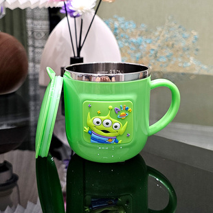 迪士尼迪士尼儿童水杯家用带刻度不锈钢牛奶杯幼儿园喝水直饮杯