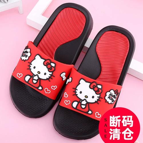 Hello Kitty, hello kitty, детские милые мультяшные мюли, женские тапочки для ванной комнаты