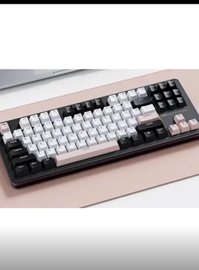 新盟C87甜酷粉  k980黑透有线电竞游戏机械键盘 RGB 有线-椰白轴