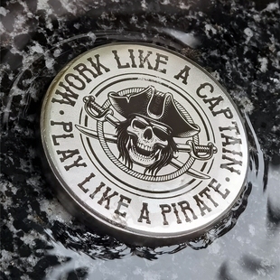 加勒比海盗复古骷髅币钛合金决策币定制男女情侣照片双面刻字雕刻