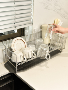 304不锈钢单层盘子排水架台面小厨房水槽窄边筷子板水过滤器储存