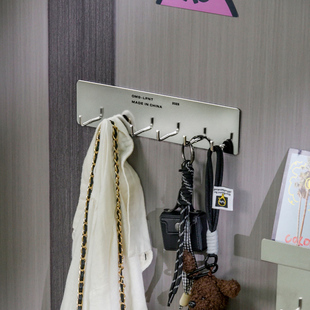 磁吸挂钩不锈钢一排入户门玄关挂钥匙冰箱侧面挂架磁铁石厨房挂钩