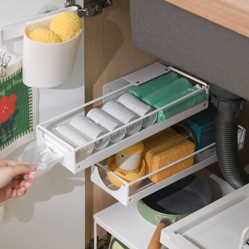 下垃圾袋收纳盒抽拉式家用厨房橱柜拉篮塑料袋抽屉置物架壁挂,收纳整理,垃圾袋收纳盒/袋,淘宝优惠券,粉丝福利购,淘宝优惠卷