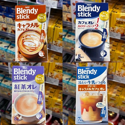 香港代购进口AGF  BLENDY浓缩咖啡无糖/抹茶/焦糖下午茶冲饮品