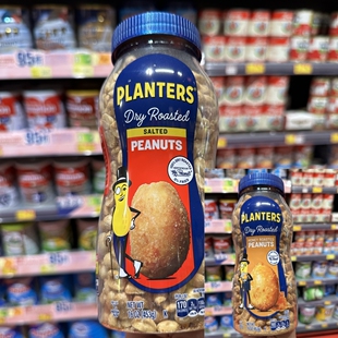 香港代购 进口PLANTERS绅士牌干焗花生/蜜糖焗花生罐装453g