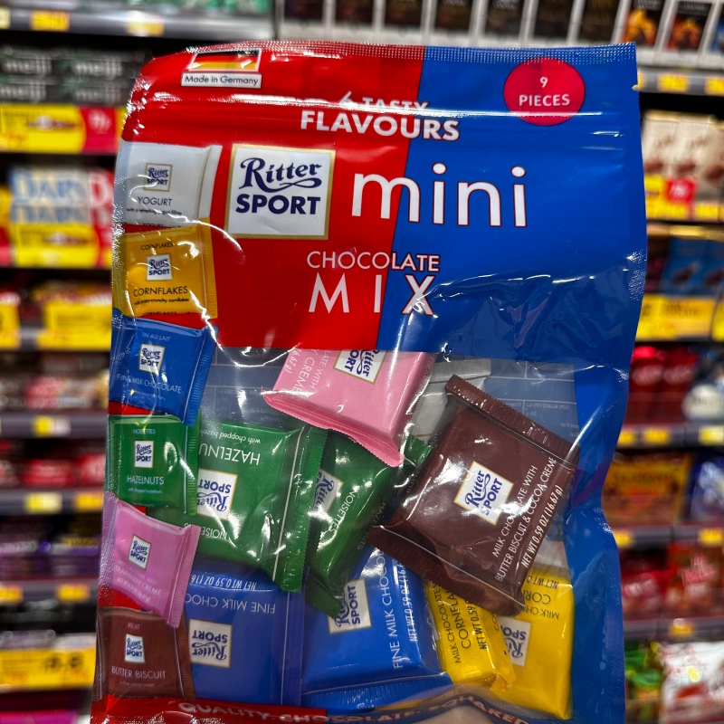 香港代购 德国进口RitterSport瑞特斯波德杂锦巧克力袋装