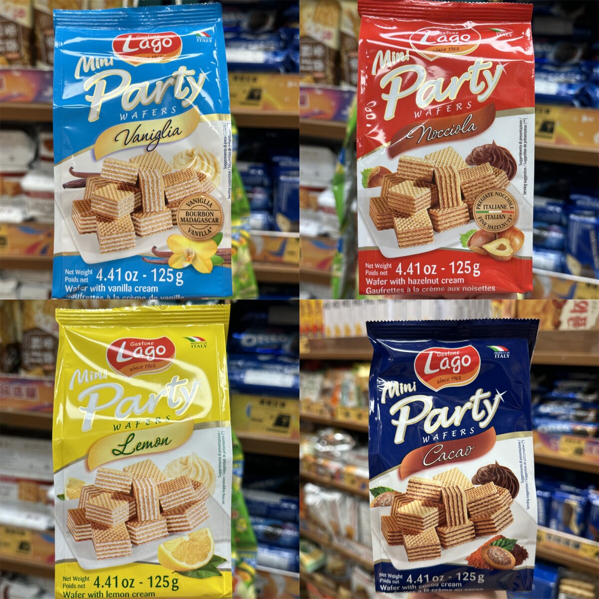 香港代购意大利进口威化饼干榛子味/香草味威化饼休闲零食125g