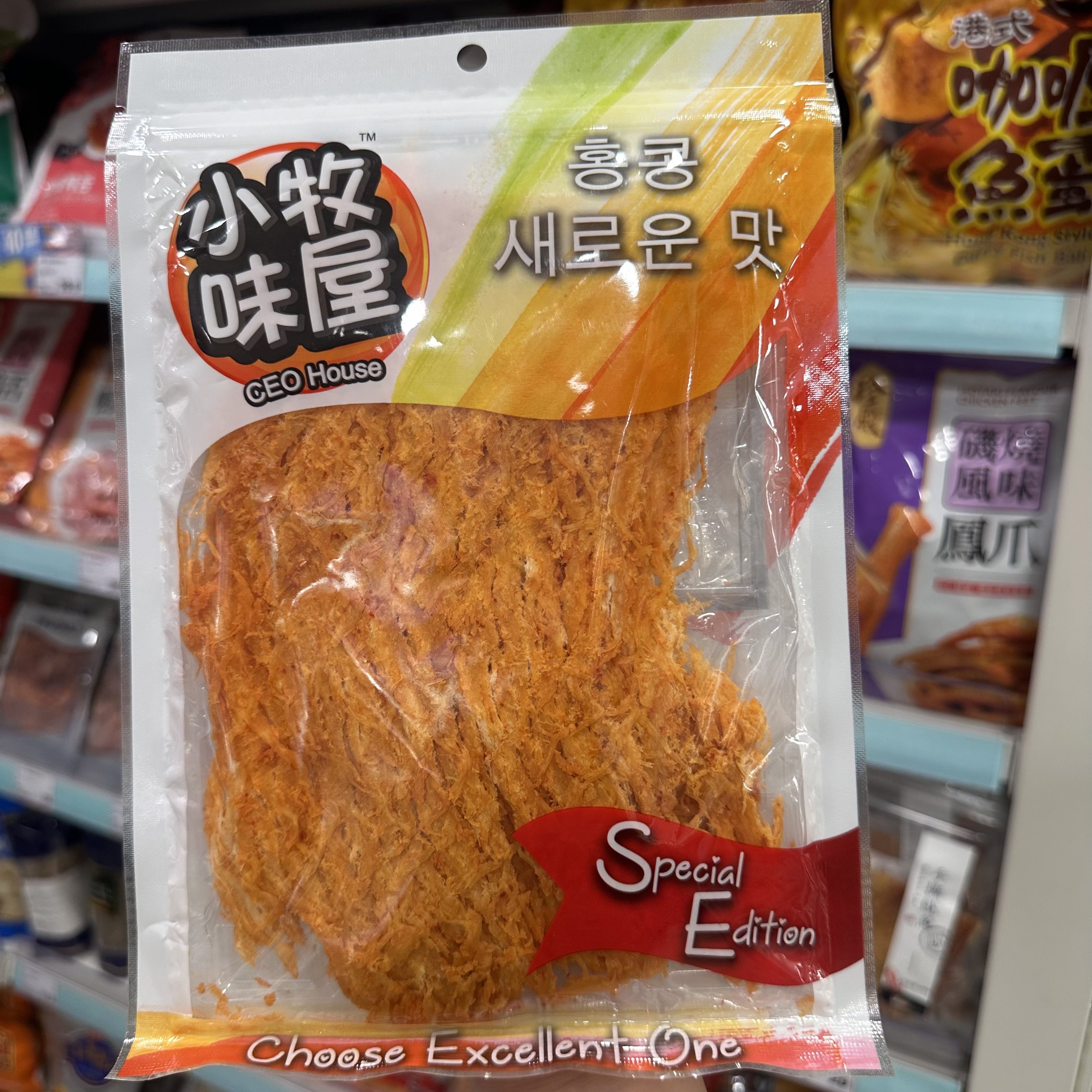 香港代购进口食品小牧味屋韩式风琴片 鱿鱼干海味小吃袋装100g