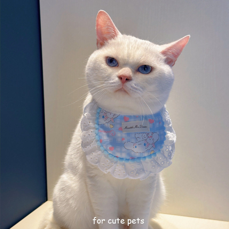狗狗口水巾围兜猫咪围嘴吃饭卡通超萌小猫宠物衣服围脖装饰小围巾
