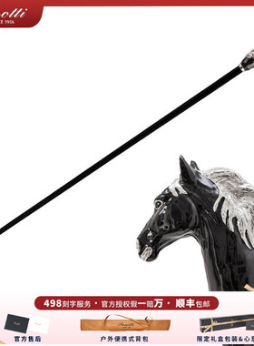 意大利pasotti绅士帅气黑马珐琅彩黄铜手杖徒步表演个性定制礼品