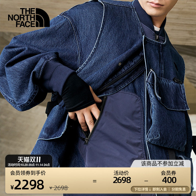 北面UE设计师款男休闲外套牛仔假两件户外新TheNorthFace|8E5K