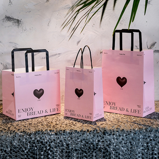 520情人节礼物包装袋手提袋面包饼干水果捞蛋挞奶茶打包袋教师节