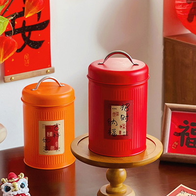 新年糖果包装桶送礼包装罐