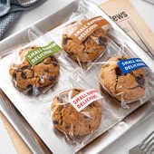 网红纽约软曲奇包装 饼干麻薯司康点心零食透明平口袋 袋小红书同款