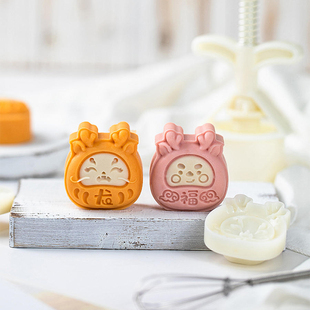 50克达摩福龙模具中秋月饼模新年凤梨酥绿豆糕点心酥馒头手压磨具