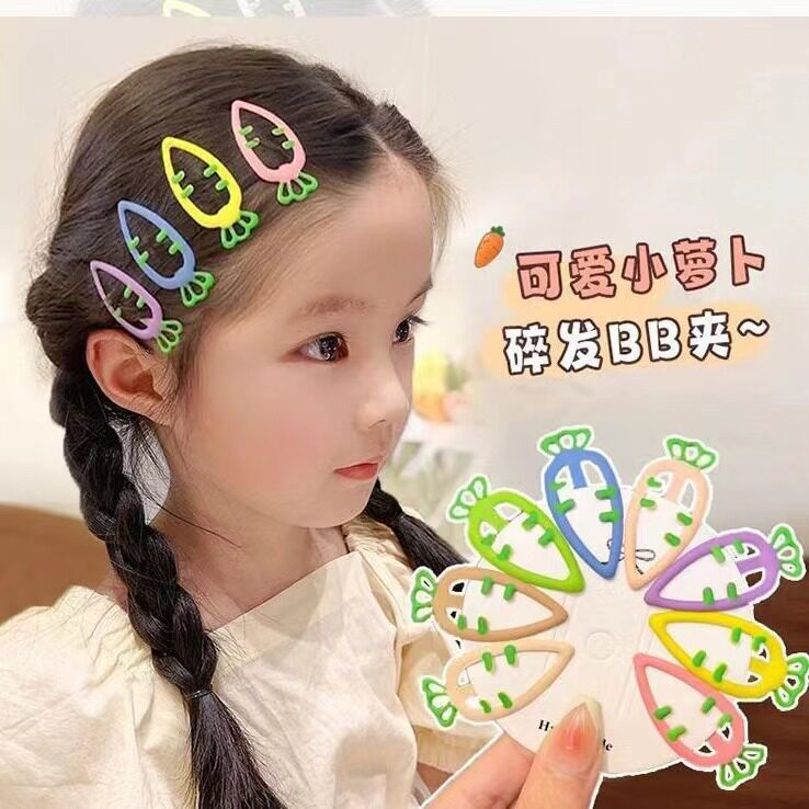 diy儿童碎发发夹糖果色胡萝卜女童发饰发卡抓夹配饰配件k小女孩