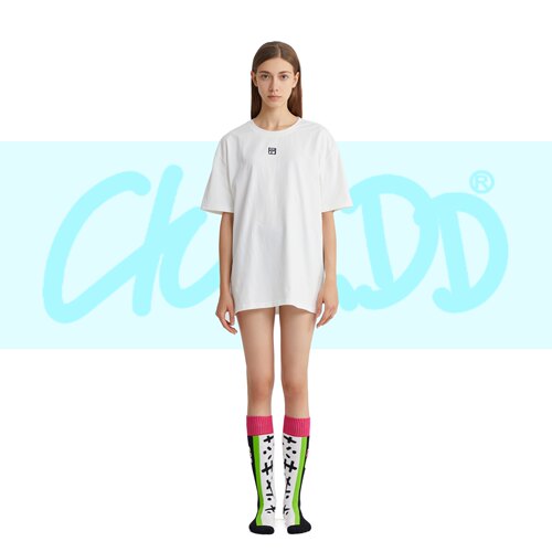 「chill.dd」 固定器爆炸图印花高克重300g纯棉T恤基础白色短袖