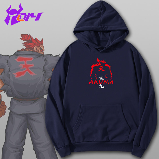 街头霸王akuma豪鬼后背天字周边卫衣
