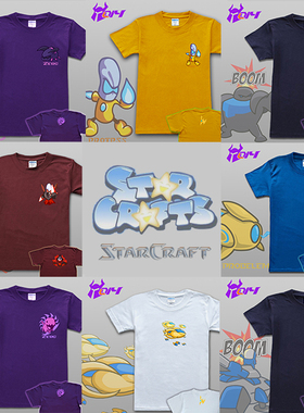 Q版Carbot爆笑星际争霸神族虫族人族探机不朽者小狗机枪兵男女T恤