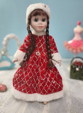 洋娃娃书房摆件外贸陶瓷布艺复古