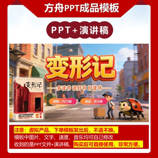 变形记 六年级读书分享PPT模板 0033