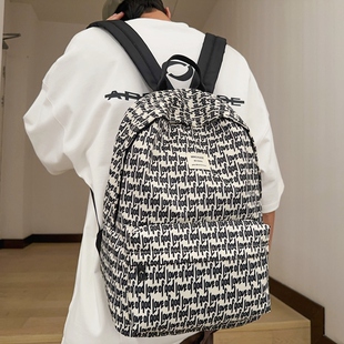 印花尼龙背包上课书包学生 大容量双肩包男女休闲时尚 潮牌韩版 新款