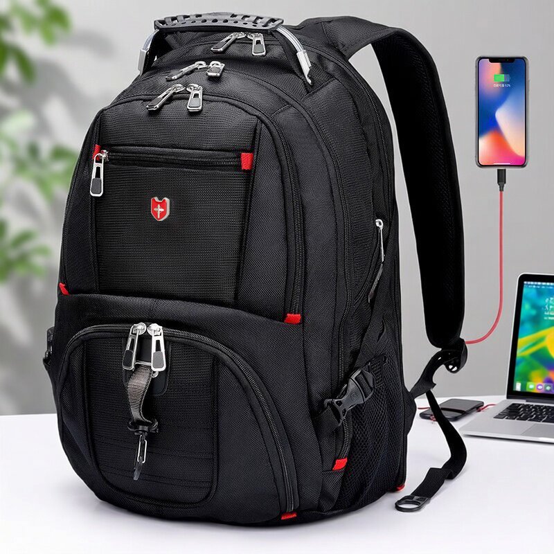 瑞士军士刀双肩包男士电脑大容量旅行出差初中学生书包商务男背包