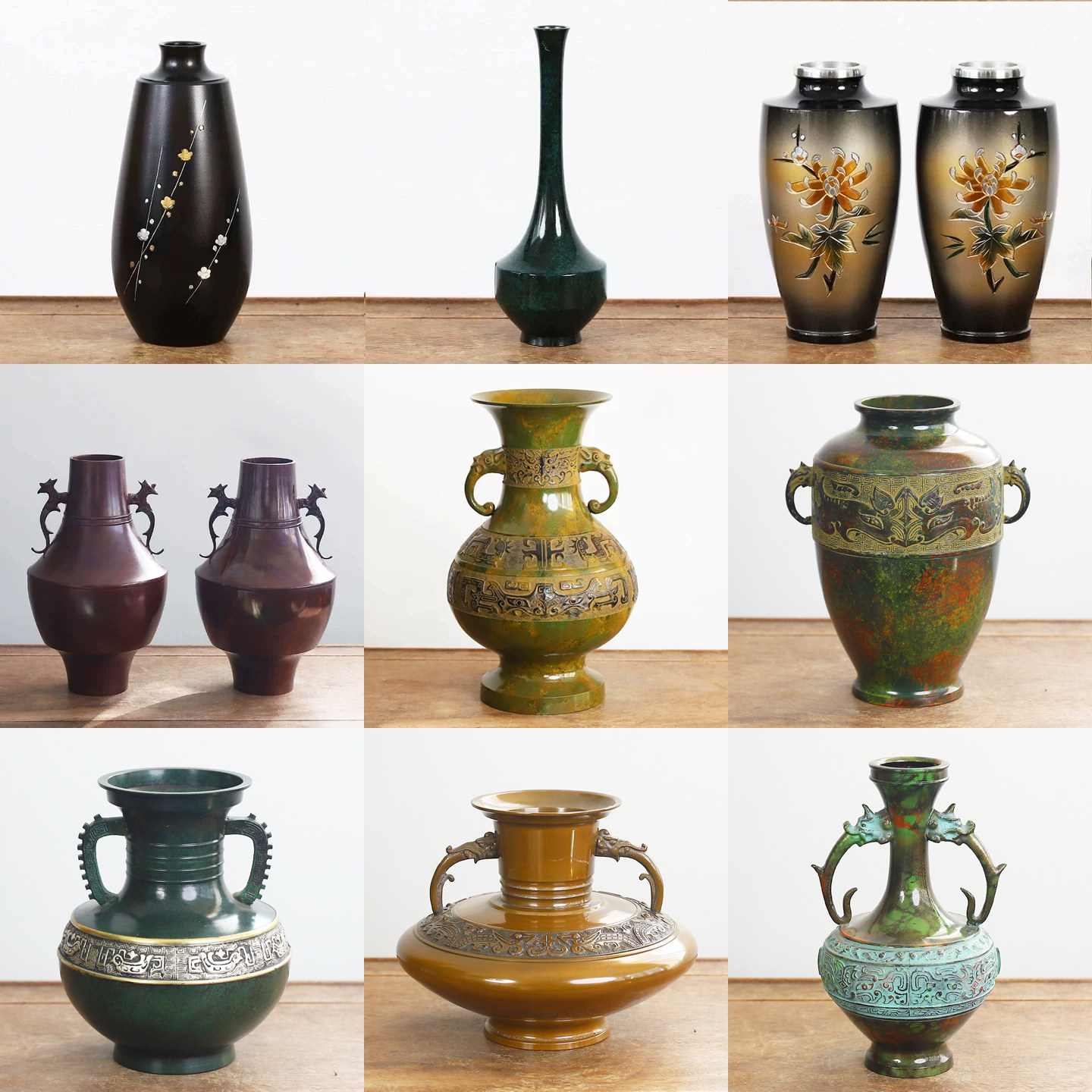 日本回流铜器铜瓶禅意仿古轻奢花瓶摆件复古客厅桌面中式日式插花,家居饰品,花瓶,淘宝优惠券,粉丝福利购,淘宝优惠卷