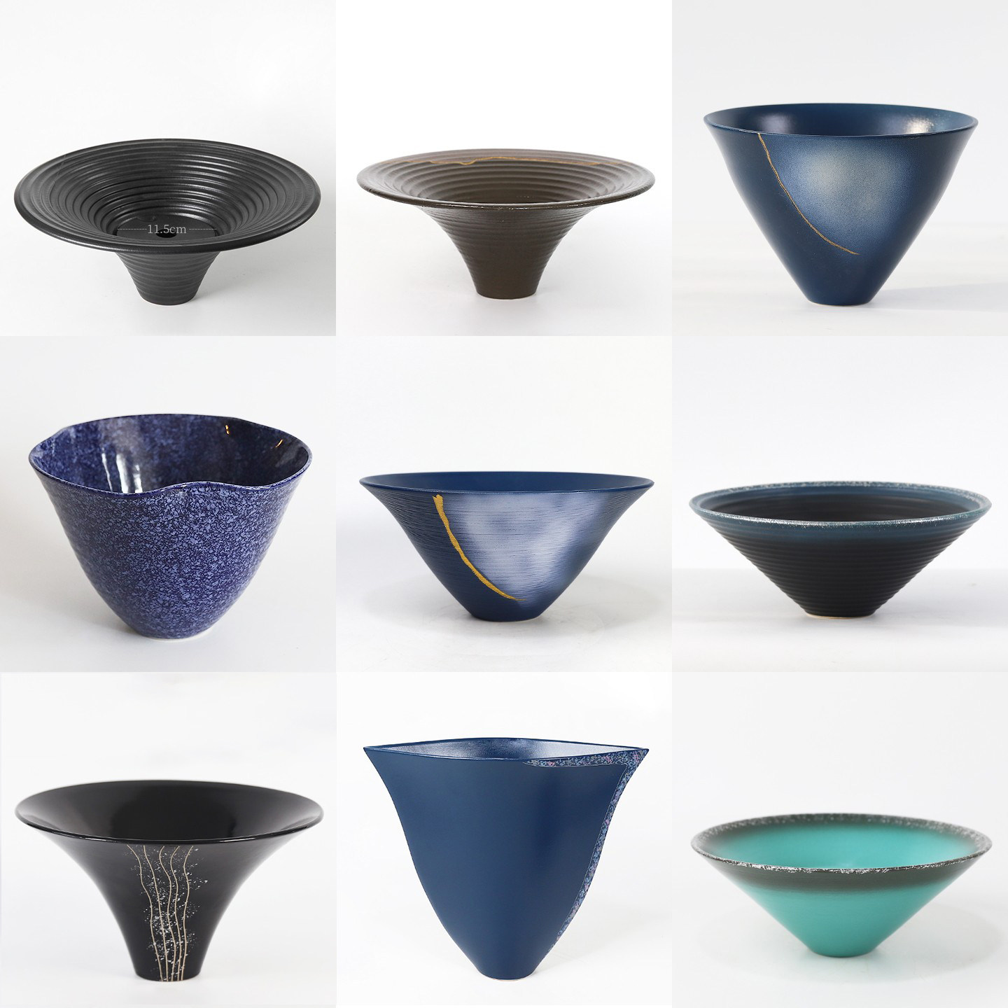 日本进口池坊特特大花器日式插花器皿花道花瓶禅意摆件装饰花盆