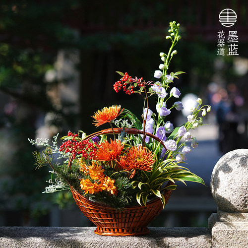 手工竹编插花禅意中式内胆大号