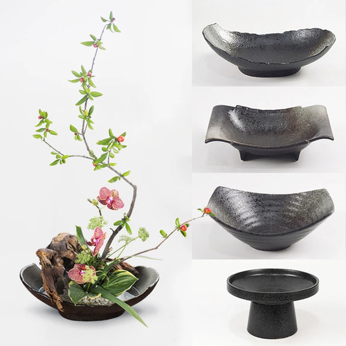 陶瓷花器禅意复古中式插花