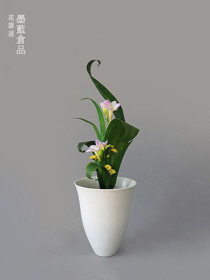 日本进口池坊花器插花器皿日式花道禅意轻奢陶瓷创意干花花瓶摆件