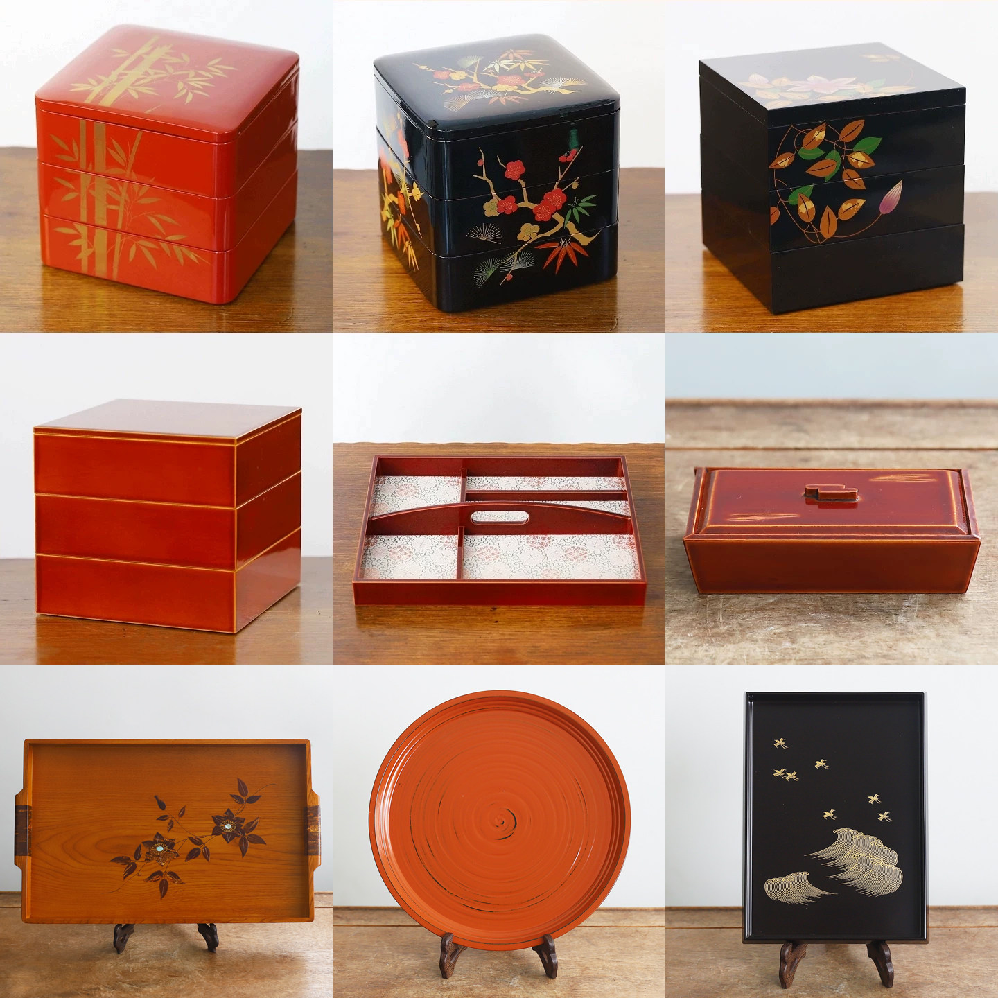日本回流木质漆器花器漆盒精美日式食盒木制漆盘老物件收藏品摆件