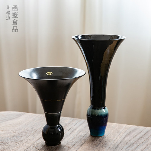 日本进口信乐烧池坊花器玄关客厅