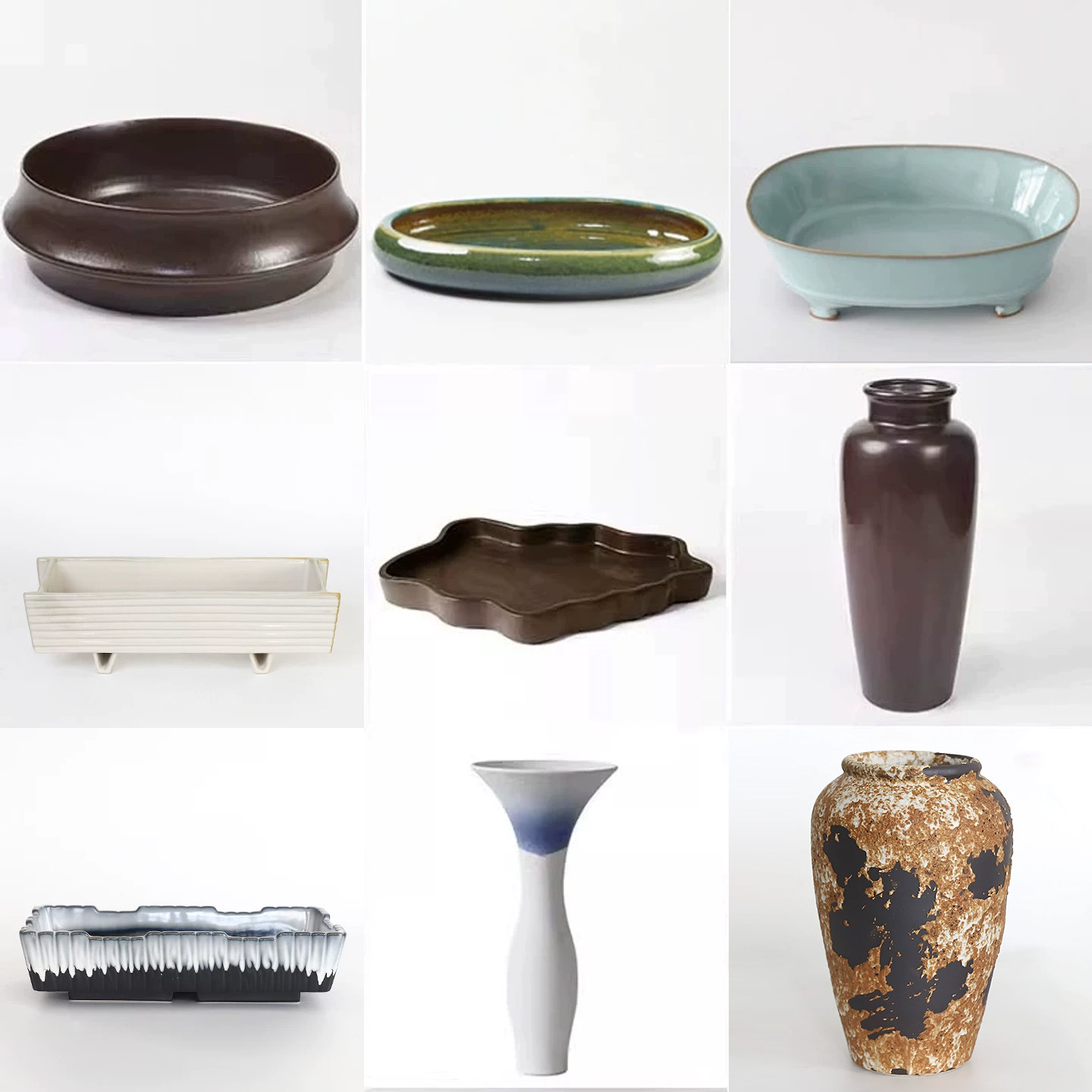 【特惠】陶瓷圆盘花盘花器 中式日式花道插花器皿花盆 花瓶摆件,鲜花速递/花卉仿真/绿植园艺,花瓶,淘宝优惠券,粉丝福利购,淘宝优惠卷