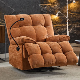 单人沙发客厅布艺按摩多功能摇摇椅电动可睡可躺太空沙发懒人躺椅