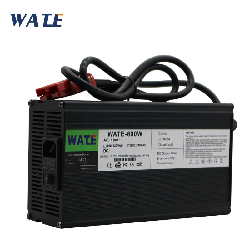 29.2V20A充电器 8S 24V磷酸铁锂电池智能充电器 WATE 黑色铝壳