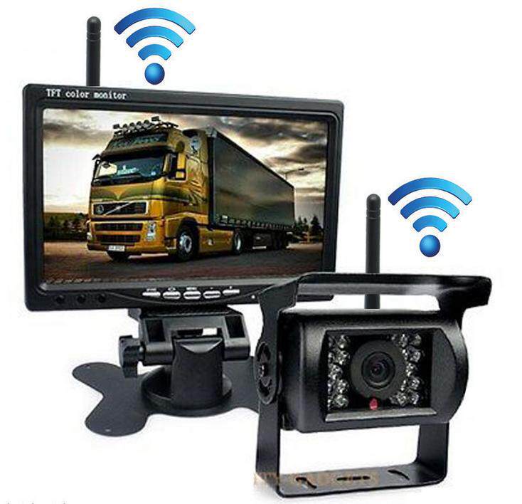 7寸台式无线显示器  收割机大巴车大货车显示器无线接收两路