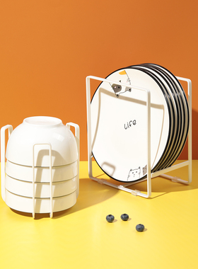 4387.厨房餐具置物架 碗碟沥水收纳架子 北欧ins风盘碗摆放陈列架