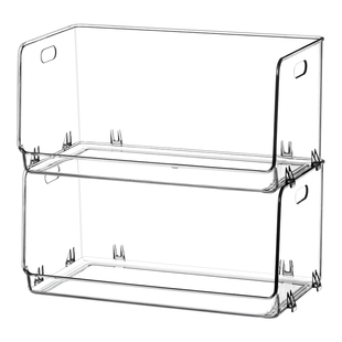 可叠加置物架化妆品收纳盒透明桌面杂物整理筐亚克力护肤品面膜盒