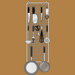 日本主妇大爱网格收纳架 多配件挂钩厨房DIY网格板片置物整理挂架